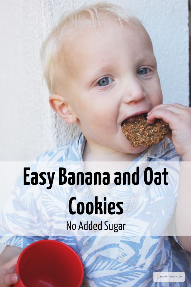 Banana Oat Cookies. A quick, easy, healthy snack for kids