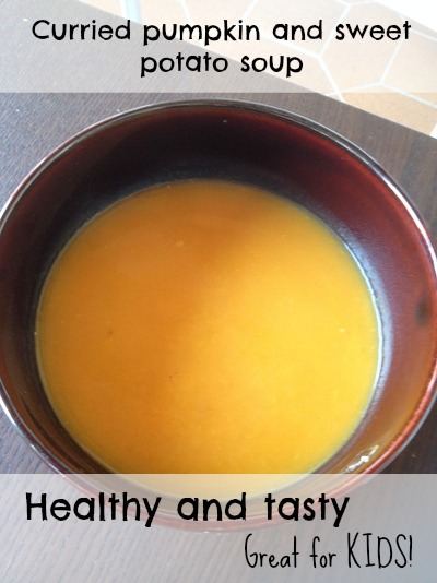 Healthy pumpkin and sweet potato soup. A healthy and quick soup for kids