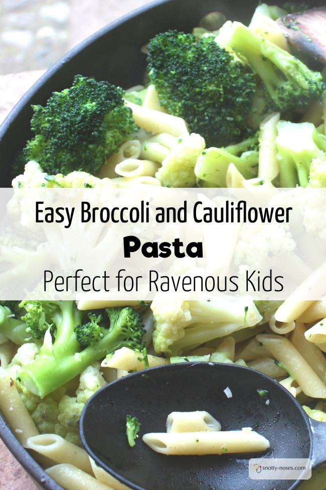 Broccoli and Cauliflower pasta. An easy, healthy recipe.