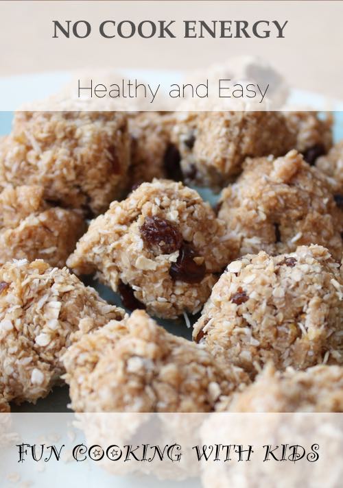 No Cook Energy Balls. A healthy snack for children.