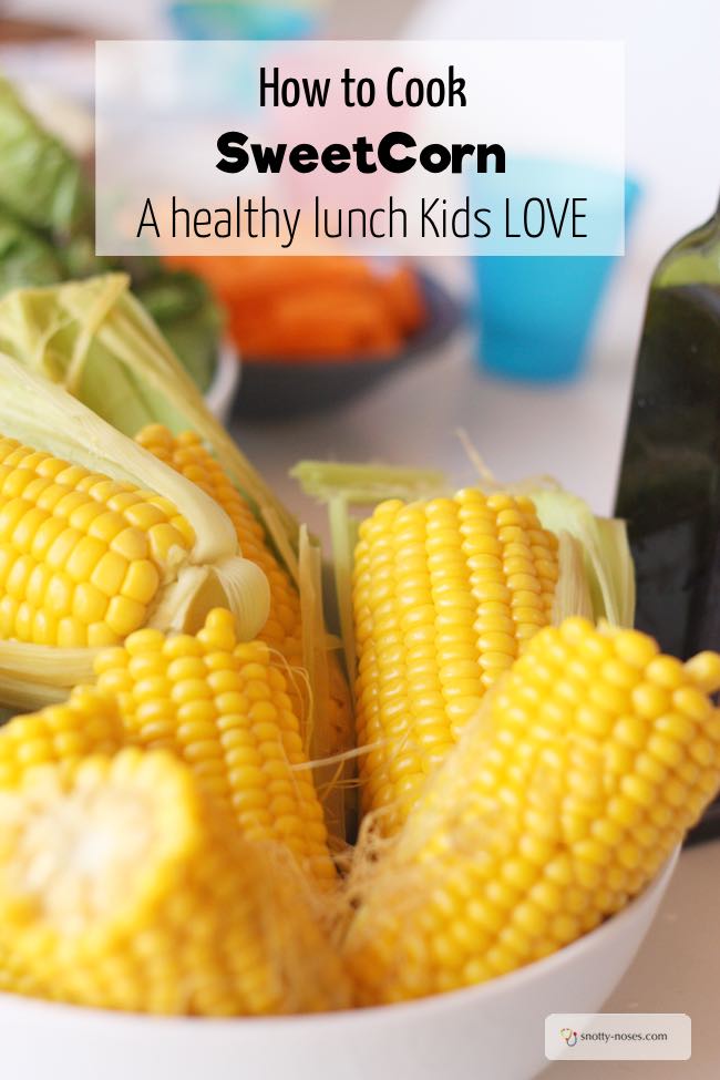 Cooking Corn on the Cob. A healthy lunch idea for Kids