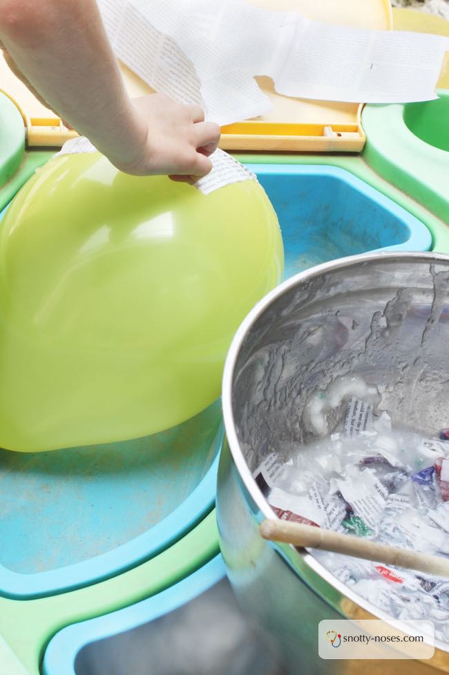 How to make Paper Mache Helmets. A really easy activity to nurture your child's creativity.