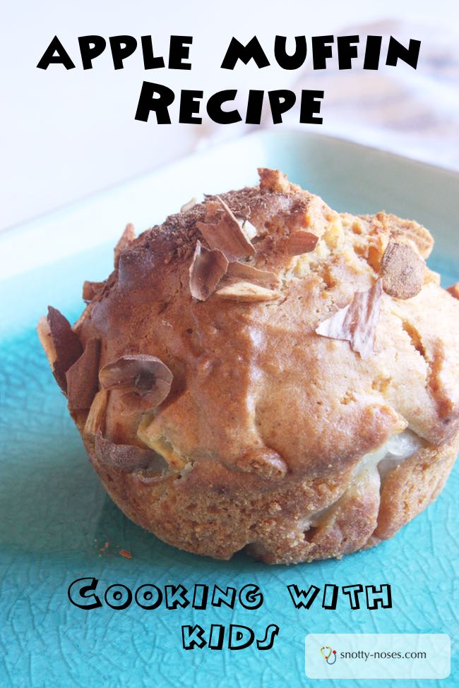 Apple Muffin Recipe. Cooking with Kids. Actually, just kids cooking! My 7 year old made these by himself. Yum!