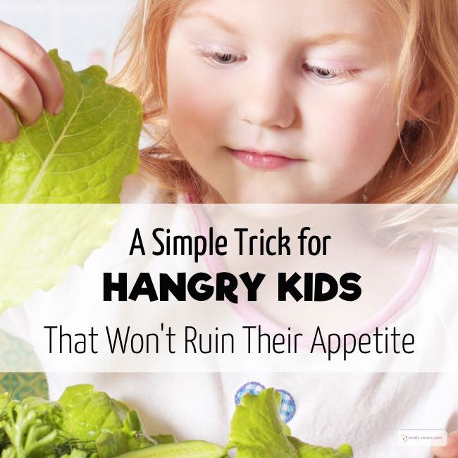 A Simple Trick for Hungry Kids That Won't Ruin Their Appetite. This is such a cute way to stave off the emergency of hungry kids right before dinner and help them eat vegetables.