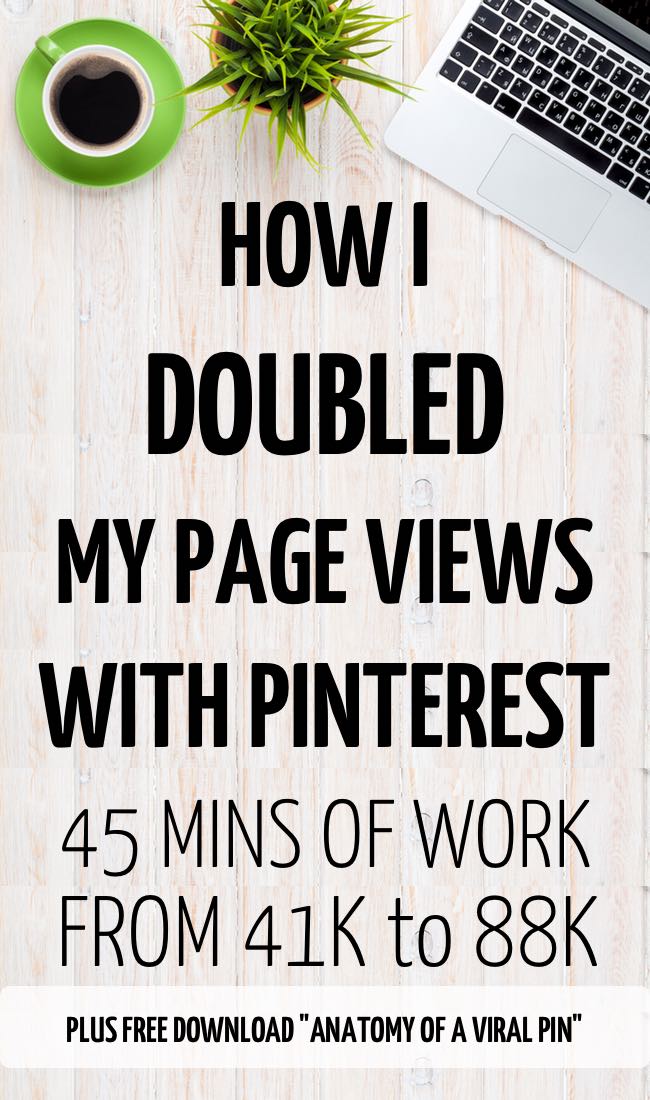 How I doulbed my traffic with 3 pinterest pins. How to spend less time on Pinterest and get more traffic. #blogging #business #onlinebusiness #pinterest #traffic