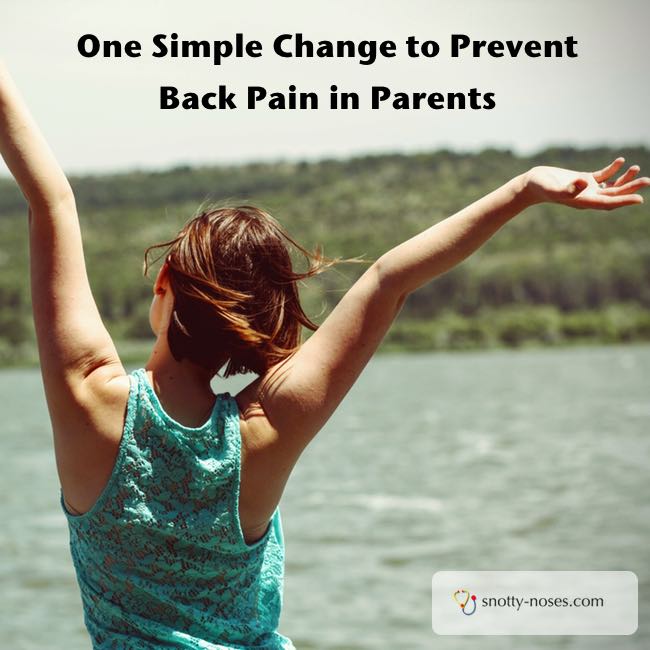 One Simple Change to Prevent Back Pain in Parents. Make this one little change and you'll significantly reduce the amount of shoulder back pain. So easy! 