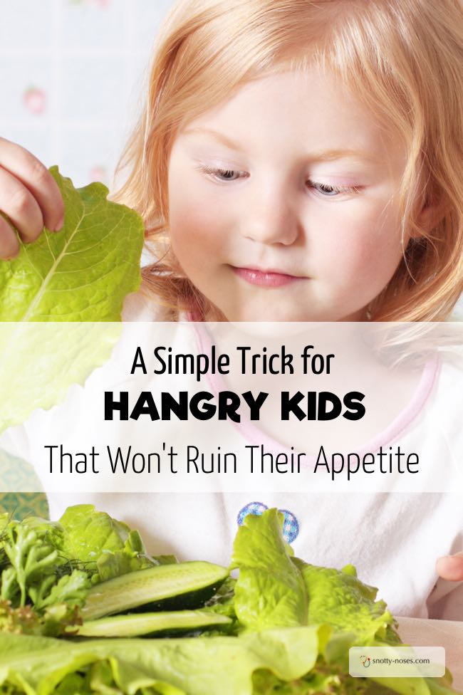 A Simple Trick for Hungry Kids That Won't Ruin Their Appetite. This is such a cute way to stave off the emergency of hungry kids right before dinner and help them eat vegetables.